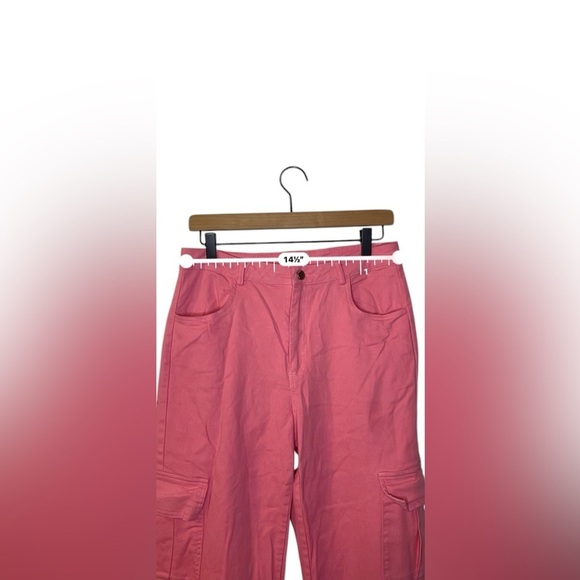 ROMWE Women's Straight Leg Jeans - Pink - Picture 4 of 5